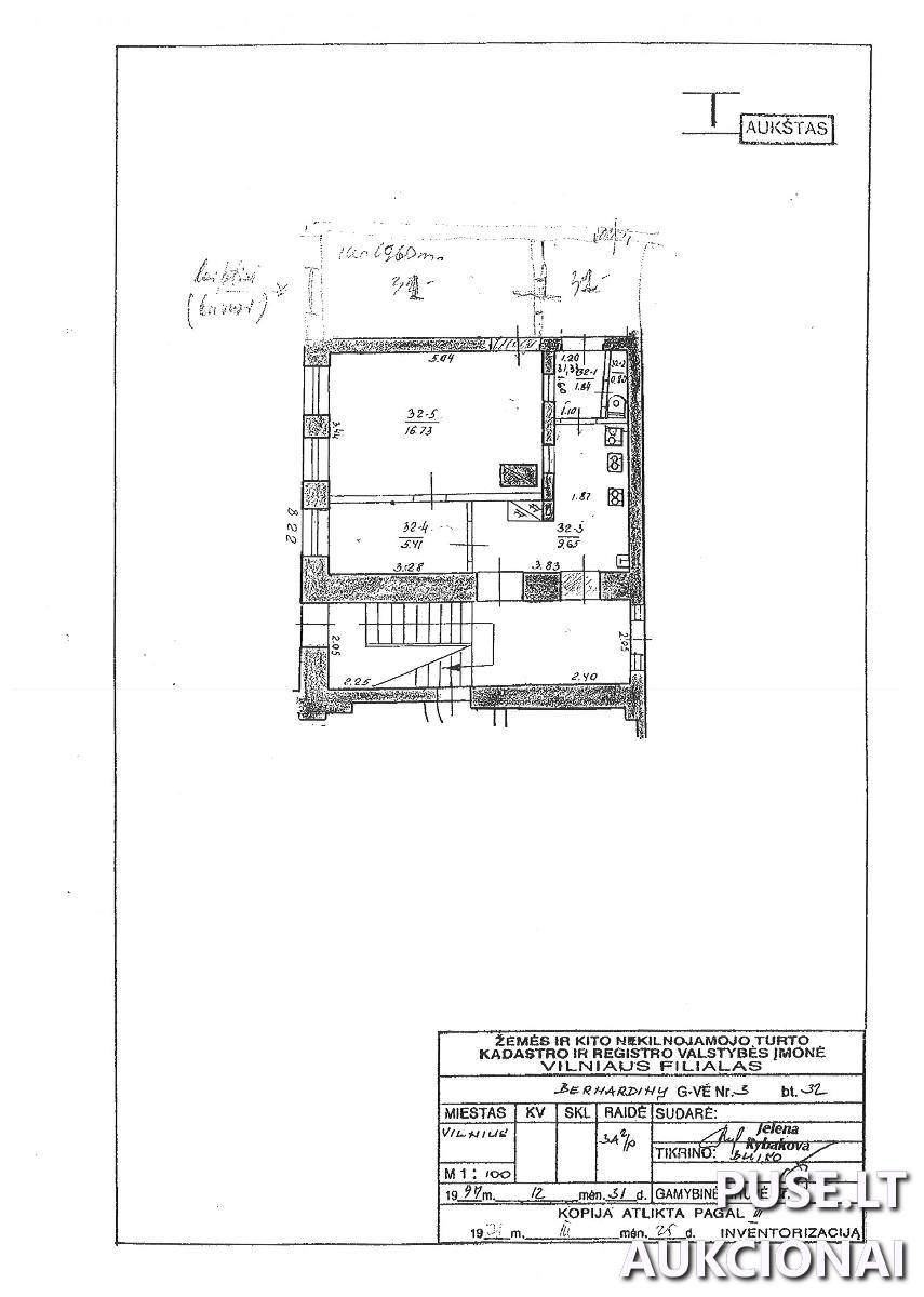 Butas Patalpos/Butai Bernardinų g. 3, 01124 Vilnius, Vilniaus m. sav. 1
