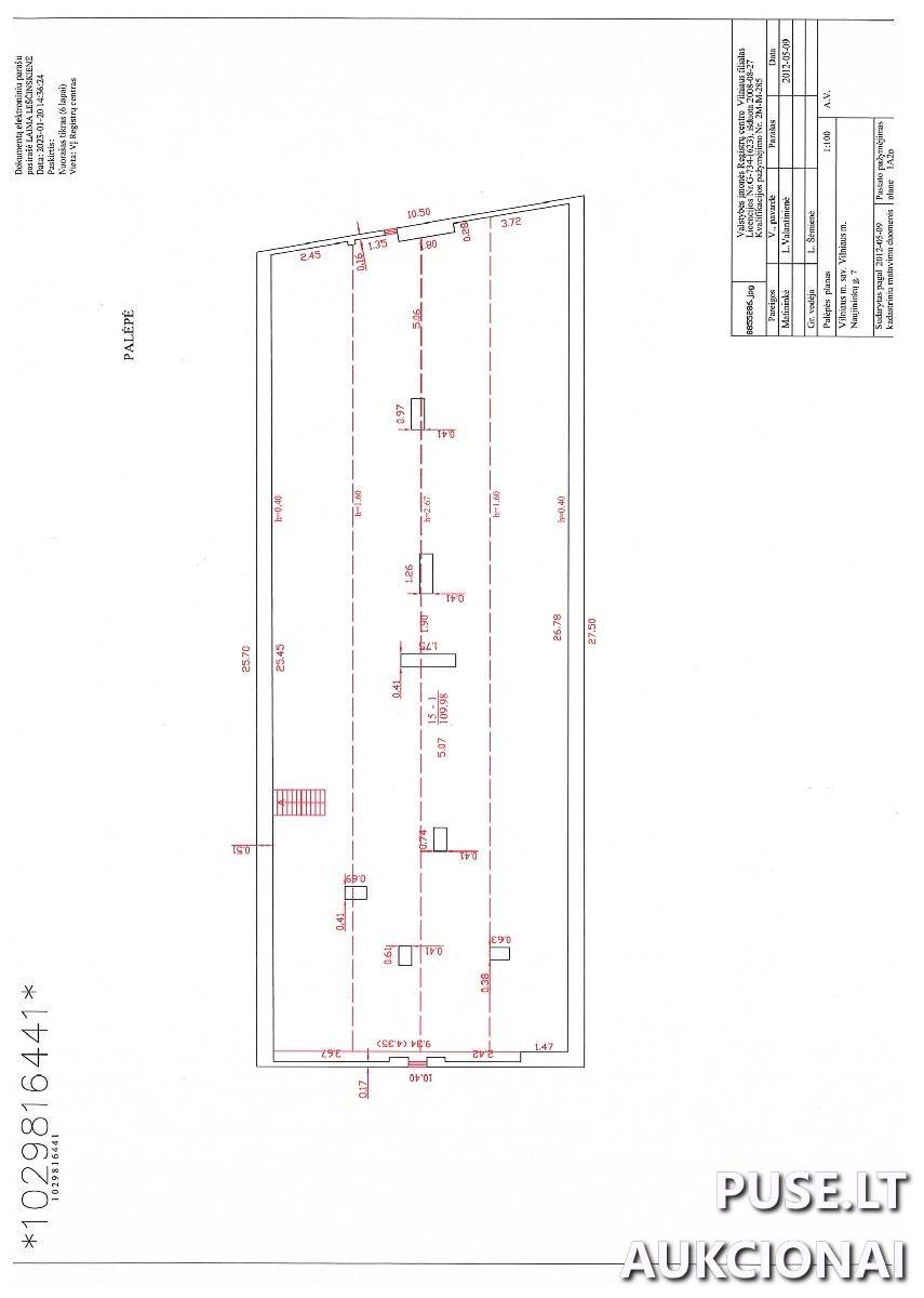 Neįrengta palėpė Patalpos/Butai Naujininkų g. 7, 02109 Vilnius, Vilniaus m. sav. 1
