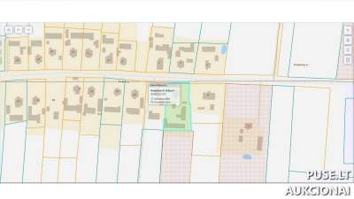 Žemės sklypo 1/2 dalis Jurbarko r. Paskynų k., mažaaukščių namų statybai, pradinė kaina 5141 EUR