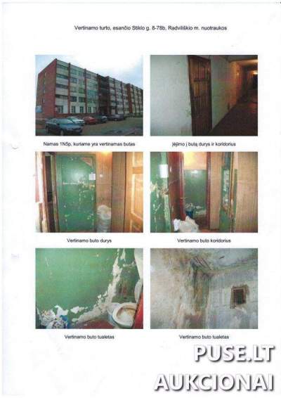 Mažas 1 kambario butas Radviliškyje, Stiklo g. 8, pradinė kaina 2896 EUR