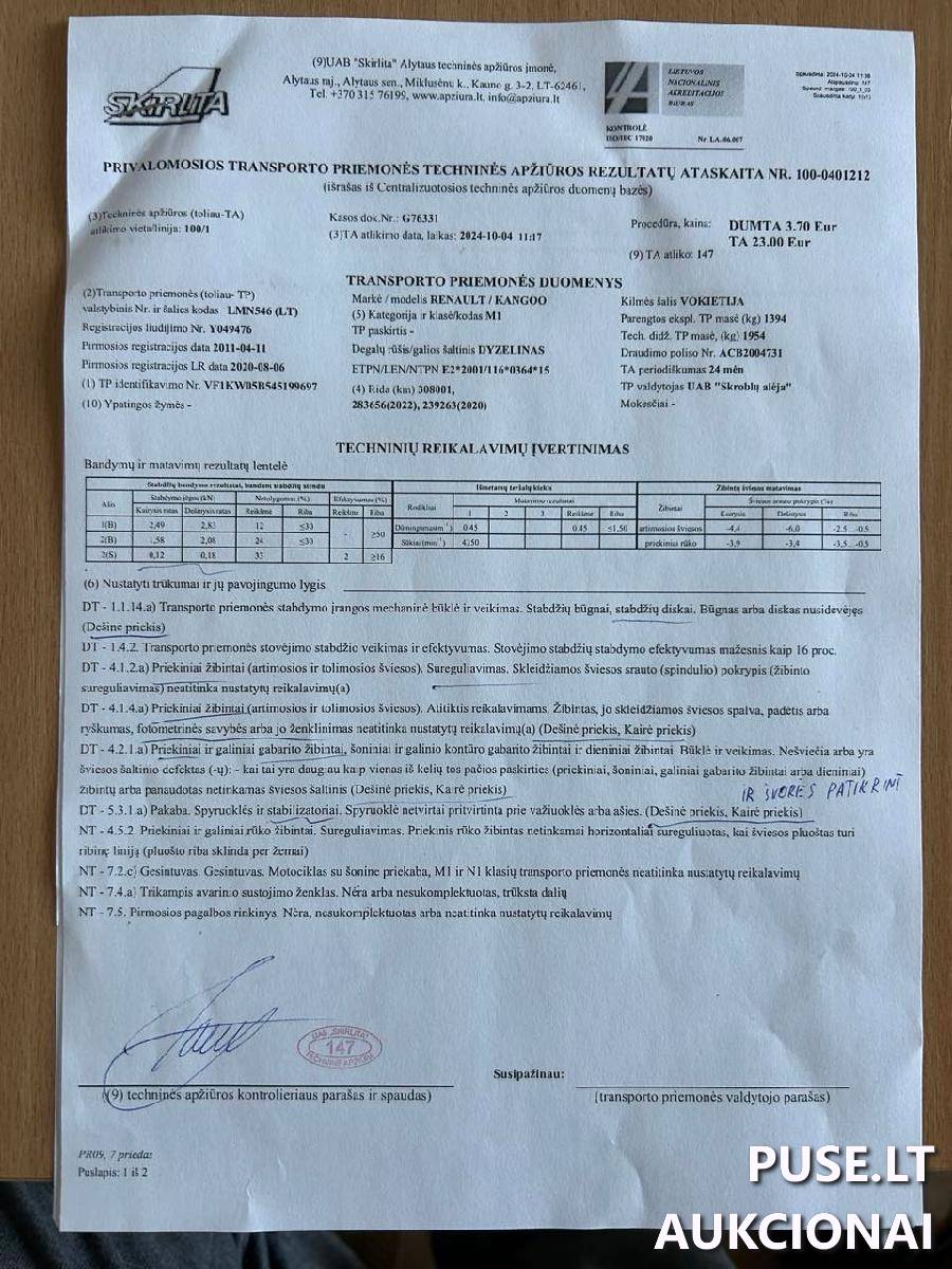 Lengvasis automobilis Renault Kangoo Lengvasis automobilis 9
