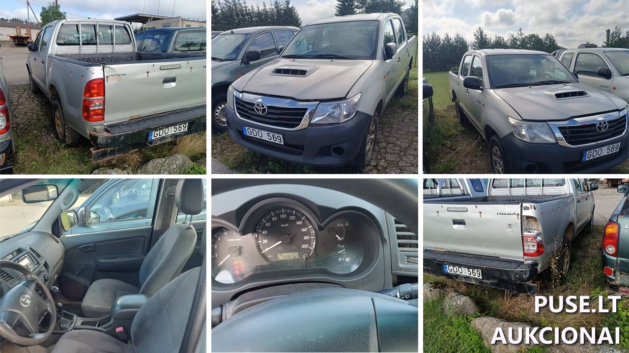 Lengvasis automobilis TOYOTA HILUX Inv. nr. 33-124161 Traktoriai, savaeigės mašinos, priekabos, puspriekabės 1