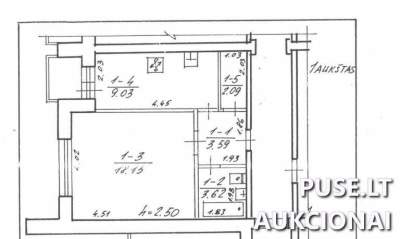 Parduodamas 36.46 kv. m butas Visagine, Taikos pr. 88-1, pradinė kaina 11900 EUR