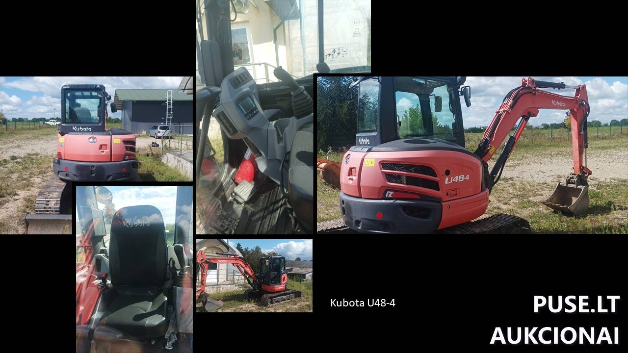Ekskavatorius Kubota U48-4  Inv. nr. 13-2217 Traktoriai, savaeigės mašinos, priekabos, puspriekabės 1
