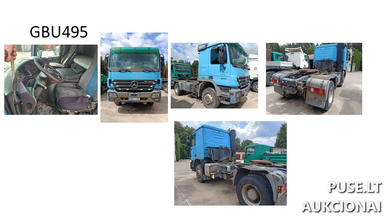 MERCEDES BENZ ACTROS 2041 AS Inv. nr. 27-180015 Traktoriai, savaeigės mašinos, priekabos, puspriekabės 1
