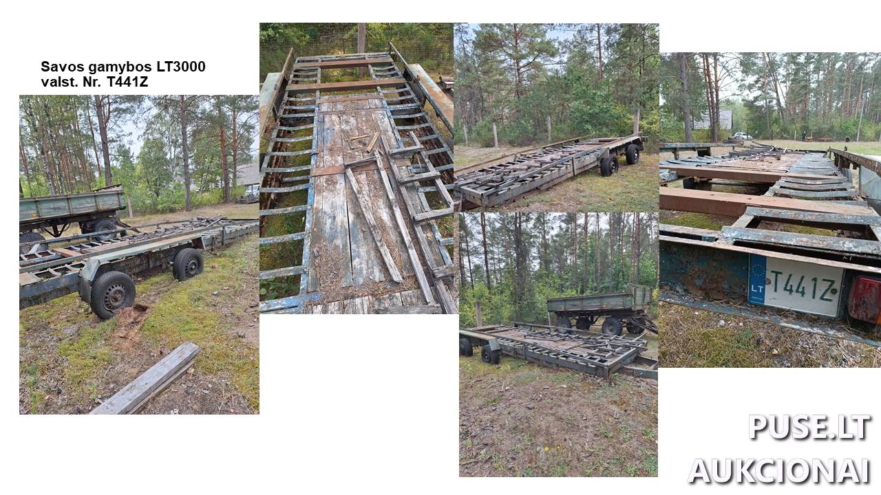 Traktoriaus puspriekabė	SAVOS GAMYBOS	LT3000 Inv. Nr. 40-631/4030 Traktoriai, savaeigės mašinos, priekabos, puspriekabės 1