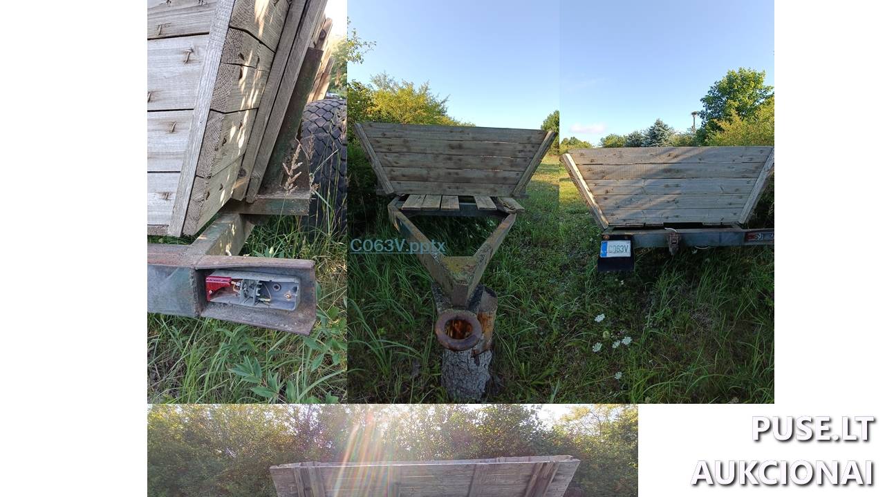 Vienašė priekaba SAVOS GAMYBOS Inv. Nr. 18-142403 Traktoriai, savaeigės mašinos, priekabos, puspriekabės 1