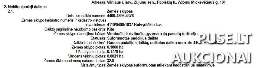 Žemės sklypas Sklypai Inrestas, UAB, Adomo Mickevičiaus g. 101, Papiškių k., 14171 Vilniaus r. 1