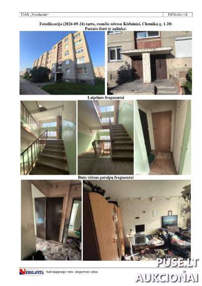 1/2 dalies buto aukcionas Kėdainiuose, Chemikų g. 1, pradinė kaina 7200 EUR