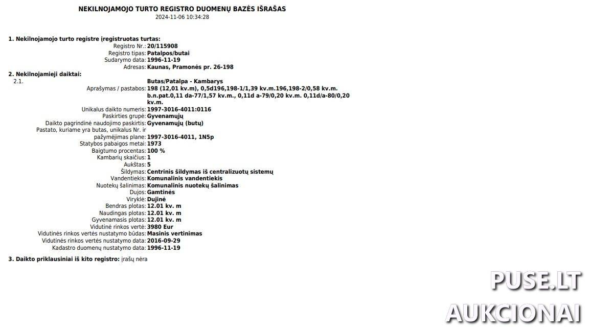 Kambarys Patalpos/Butai Pramonės pr. 26, 50363 Kaunas, Kauno m. sav. 2