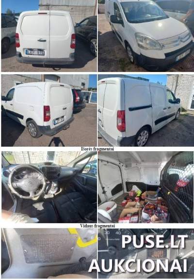 Krovininis automobilis Citroen Berlingo 2009 m. parduodamas aukcione, pradinė kaina 1740 EUR