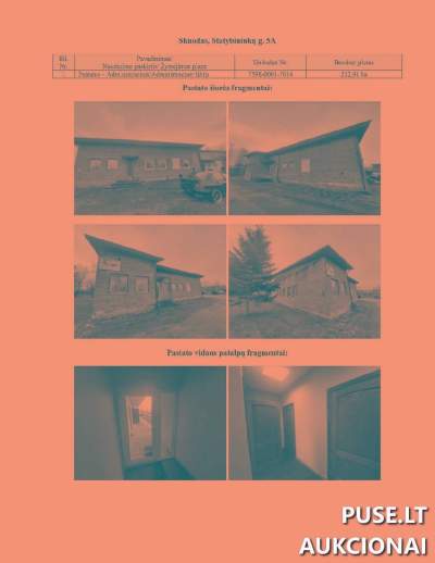 Administracinis pastatas Skuode Statybininkų g. 5A parduodamas aukcione - 130700 EUR