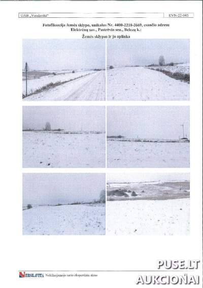 Parduodamas 1/1 dalies žemės sklypas Elektrėnų savivaldybėje, Belezų kaime, aukcione, pradinė kaina 2960 EUR