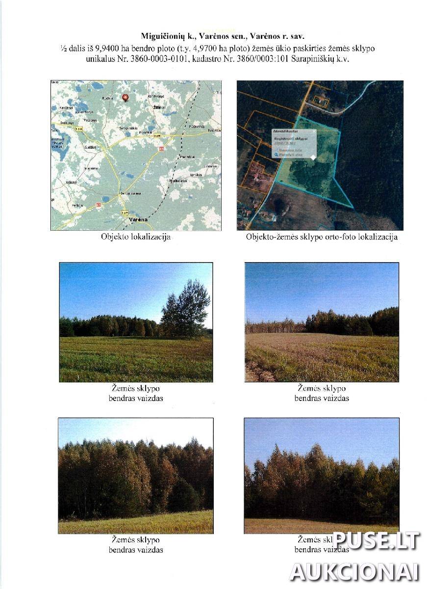 Žemės sklypas Sklypai Miguičionys, Varėnos sen., Varėnos r. sav. 2