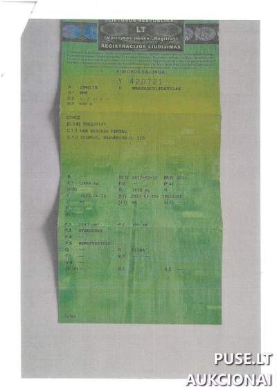 BMW 535 D 2017 m. dyzelinis automobilis aukcione Vilniuje, pradinė kaina 9000 EUR