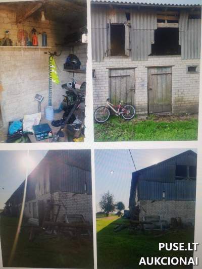 Ūkio pastatas Kauno rajone, Antagynės k. 14, pradinė kaina 3700 EUR, 371 kv.m