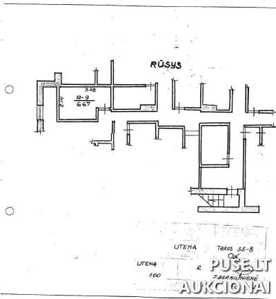 Parduodama 1/6 buto dalis Utenoje, Taikos g. 35, pradinė kaina 10400 EUR, antstolio aukcionas