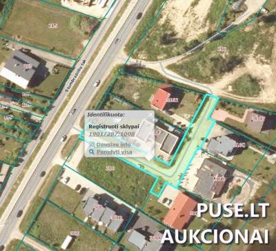 Žemės sklypo dalis Kaune, Panerių g. 310, parduodama aukcione už 822 EUR