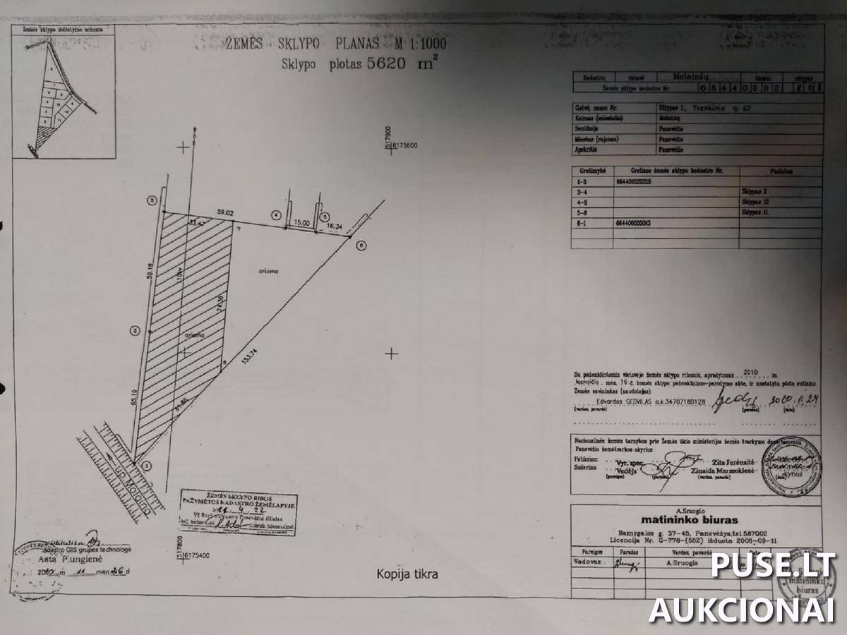 Žemės sklypas Sklypai Tvenkinio g. 67, 37175 Molainiai, Panevėžio sen., Panevėžio r. sav. 1