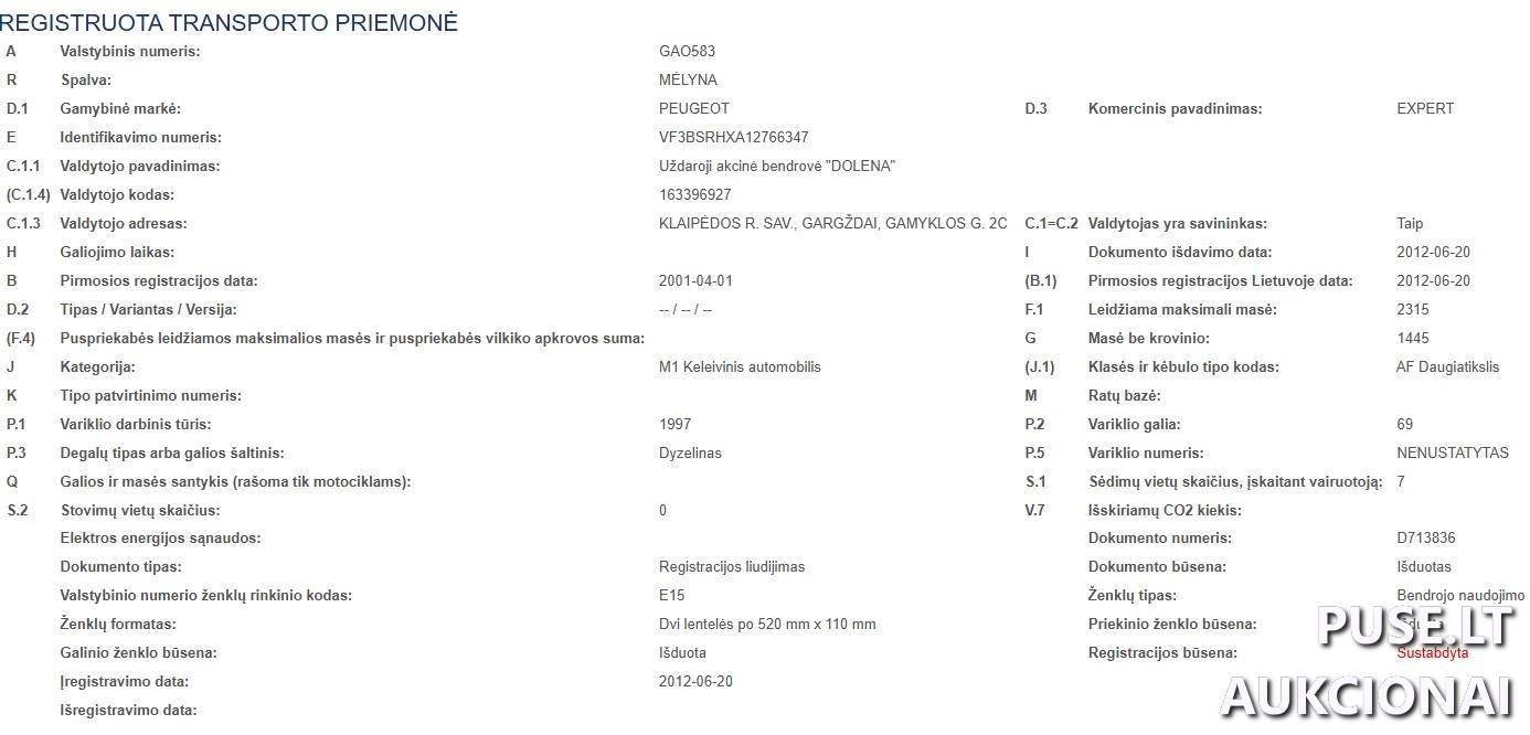 Peugeot ekspert GAO583 Nenurodyta 1