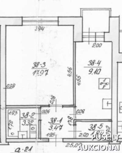 1/2 dalis buto Visagine, Taikos pr. 84, pradinė kaina 5900 EUR - Puiki investicija