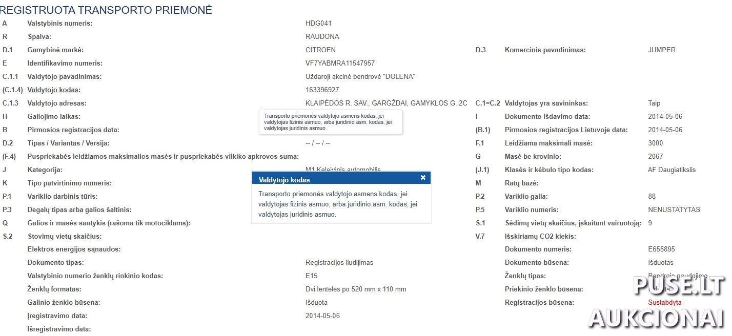Citroen Jumper HDG041 Nenurodyta 1