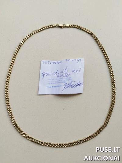 585 prabos auksinė grandinėlė 32.03 g aukcione nuo 1031 EUR