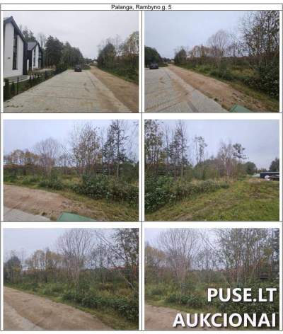 Žemės sklypas Palangoje - 1/2 dalis Rambyno g. 5, 1853 kv.m, pradinė kaina 105600 EUR