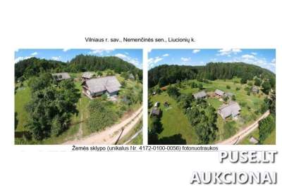 1/20 dalis žemės sklypo Vilniaus rajone, Liucionių kaime, Pakrantės g. 6, pradinė kaina 1040 EUR