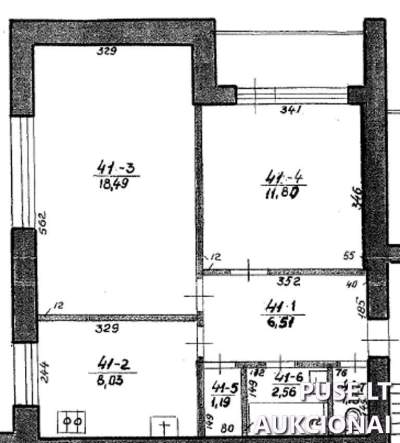 1/2 dalis buto Prienuose, Statybininkų g. 9, pradinė kaina 12879 EUR