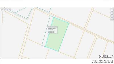 Žemės ūkio paskirties 0.90 ha sklypo 1/4 dalis Raseinių r. Milašaičių k. aukcionas nuo 618 EUR