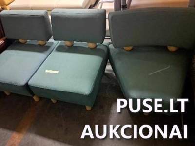 Minkštų baldų komplektas aukcione Vilniuje pradinė kaina 15 EUR