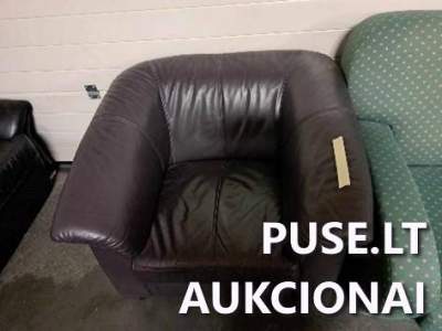 Parduodamas juodas odinis minkštasuolis 50 EUR aukcione, Vilniuje