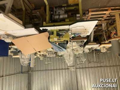 Pramoninė įranga Ukmergėje: 6 veikiančios siuvimo mašinos ir lyginimo stalas su pūtimo sistema, pradinė kaina 10363 EUR