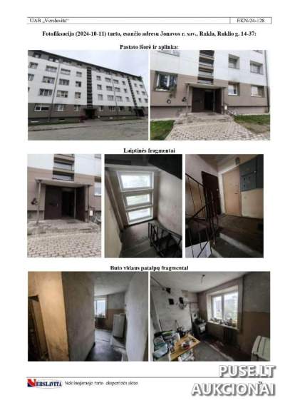 Butas Jonavos rajone, Ruklos miestelyje, Ruklio g. 14-37, pradinė kaina 8800 EUR