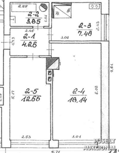 Patalpos/Butas Vilniaus rajone, Skirlėnų k., 46.39 kv.m, pradinė kaina 3900 EUR