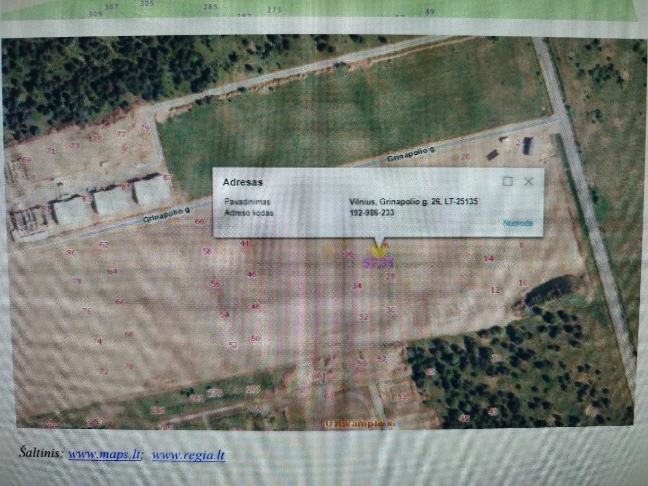 Žemės sklypas Sklypai Grinapolio g. 26, 25135 Vilnius, Vilniaus m. sav. 1