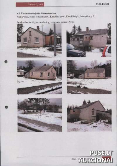 Žemės sklypo dalis Elektrėnų savivaldybėje, Kazokiškių kaime, Mokyklos g. 3, pradinė kaina 1760 EUR