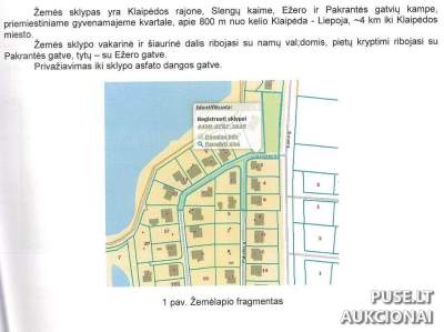 Žemės sklypo dalis Klaipėdos r. sav. Slengiuose aukcione – 711 EUR pradinė kaina