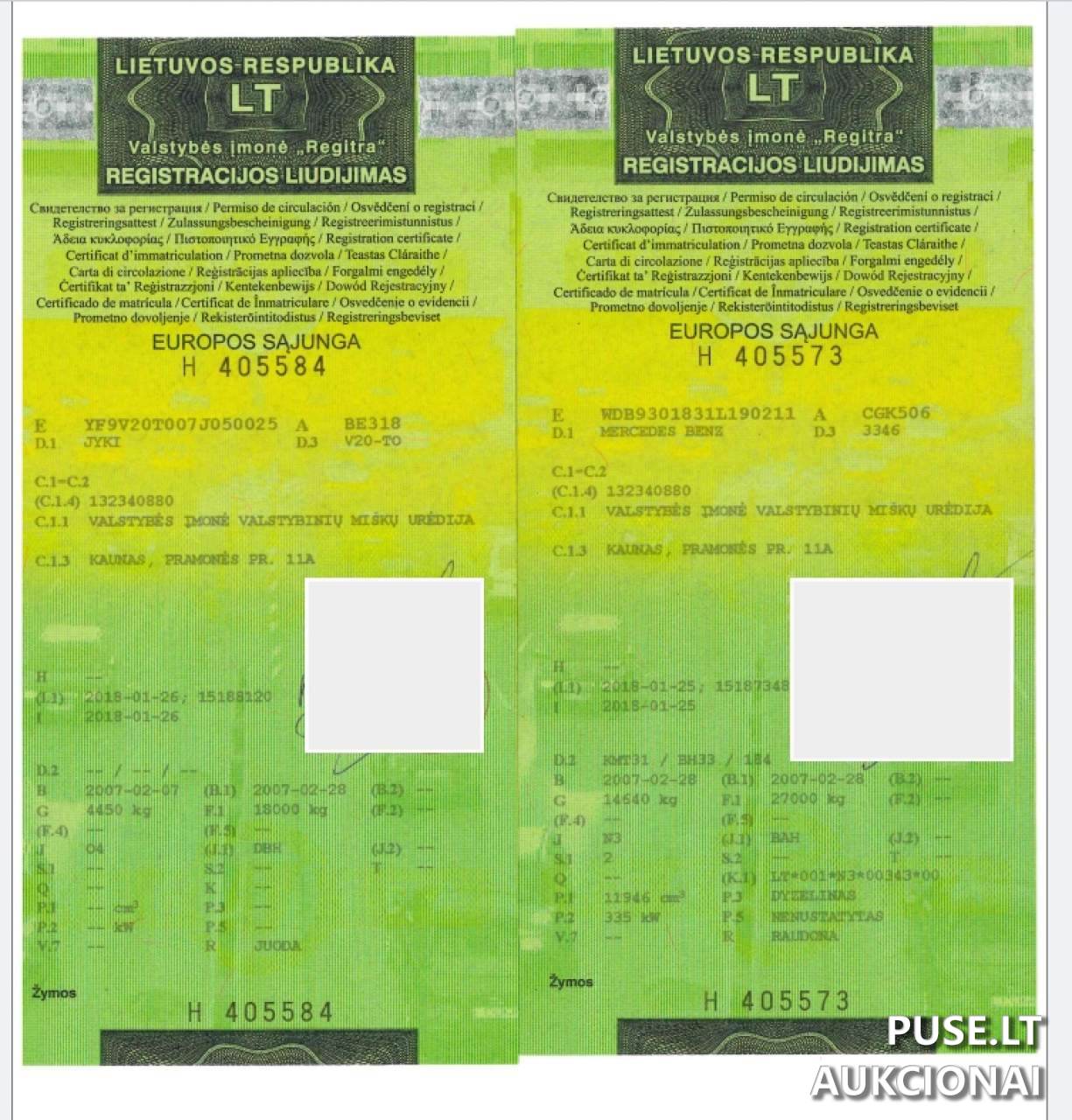 Vilkikas su manipuliatoriumi MERCEDES BENZ 3346 Inv. Nr. 38-6-16-001 Traktoriai, savaeigės mašinos, priekabos, puspriekabės 1