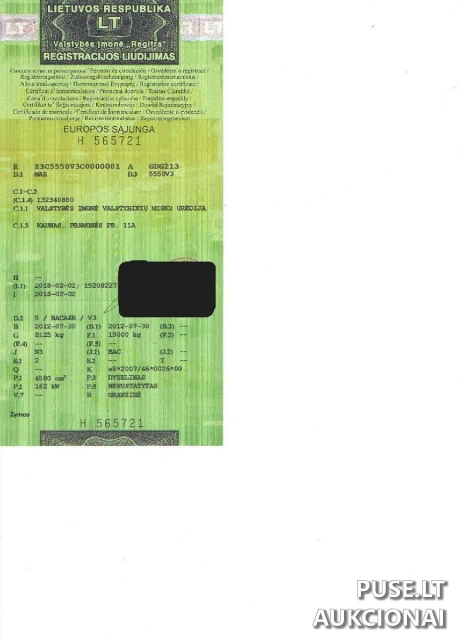 Sunkvežimis MAZ-5550V3 Inv. Nr. 23-50091 Traktoriai, savaeigės mašinos, priekabos, puspriekabės 1