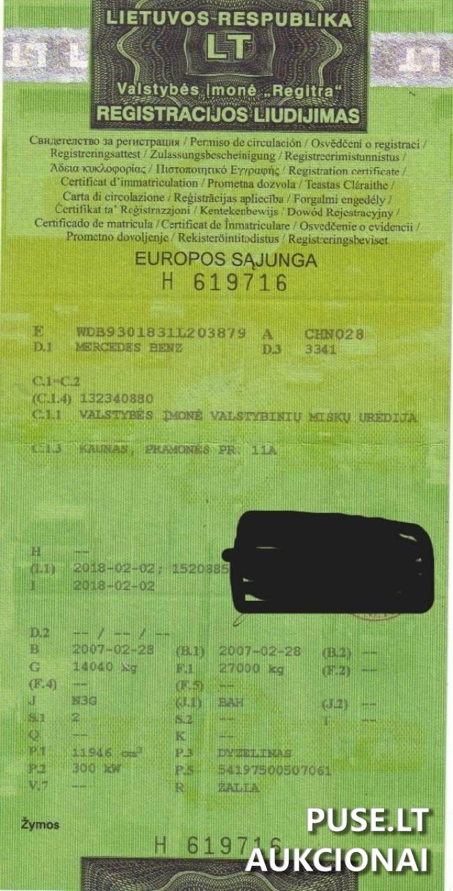 Vilkikas su manipuliatoriumi MERCEDES BENZ 3341 Inv. nr. 05-0742 Traktoriai, savaeigės mašinos, priekabos, puspriekabės 1
