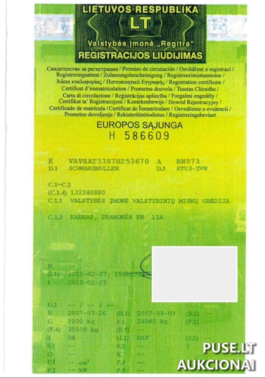 Puspriekabė-tralas SCHWARZMULLER STU3-ZVN Inv. nr. 33-124143 Traktoriai, savaeigės mašinos, priekabos, puspriekabės 1