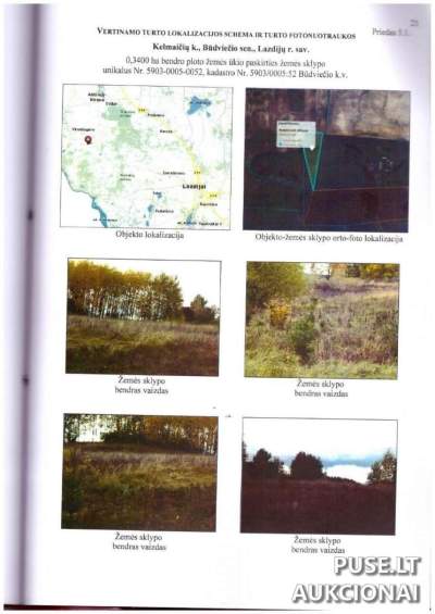 Parduodamas 0.34 ha žemės sklypas Lazdijų rajone, Kelmacių kaime, pradinė kaina 560 EUR