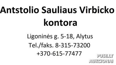 Žemės sklypas Alytaus rajone, Karkliniškių kaime, 1/2 dalis pradinė kaina 2000 EUR