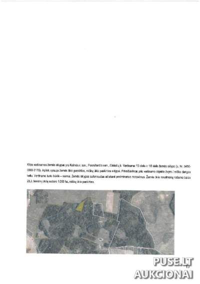 Žemės ūkio paskirties sklypo dalis (1/3) Kelmės rajone, Giniočių kaime, pradinė kaina 6720 EUR