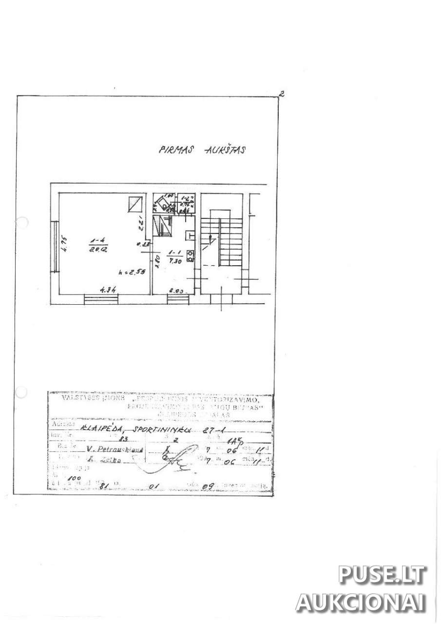 Butas Patalpos/Butai Sportininkų g. 27, 92271 Klaipėda, Klaipėdos m. sav. 1