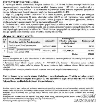 Gyvenamasis namas Klaipėdos rajone, Trušelių kaime, 102 kv.m, pradinė kaina 110600 EUR