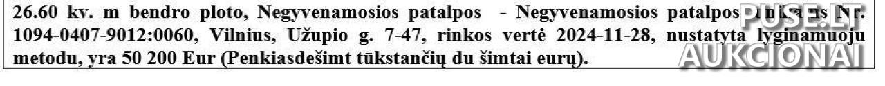 Negyvenamosios patalpos Patalpos/Butai Užupio g. 7, 01200 Vilnius, Vilniaus m. sav. 2