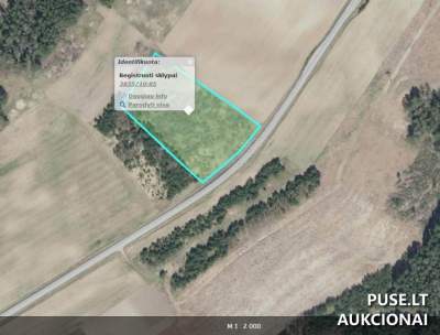 Žemės ūkio paskirties sklypo dalis Varėnos rajone, Merkinėje, 0.4125 HA už 819 EUR